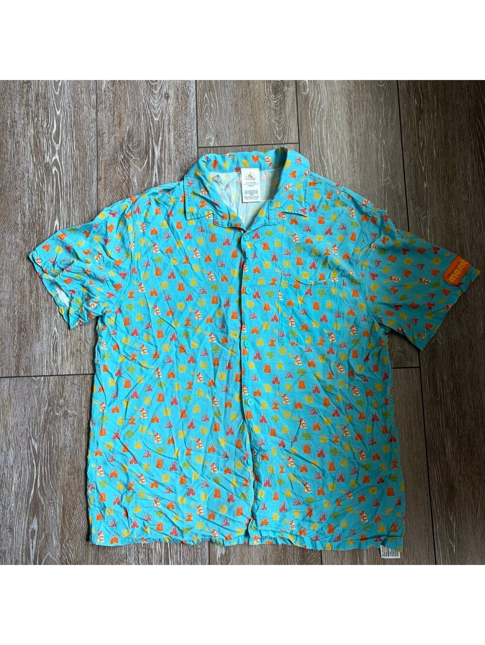 Disney Vacation Club Member Retro Disney Parks All-Over Print Button-Up Shirt